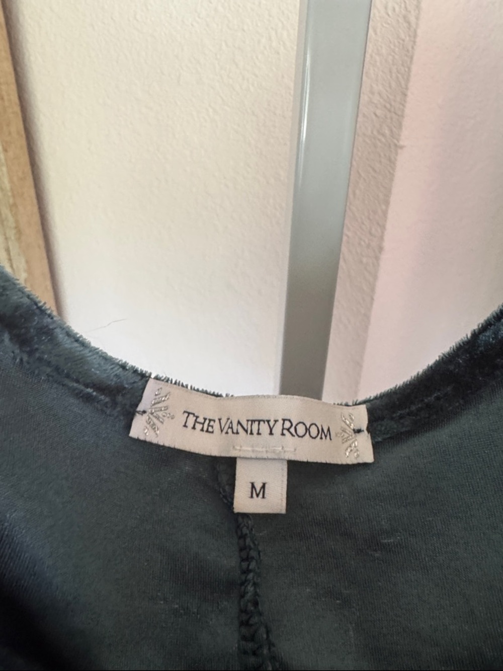 The Vanity Room Forrest Green Velvet Mini Dress Size Med Nordstrom *Small Flaw* - Picture 3 of 5